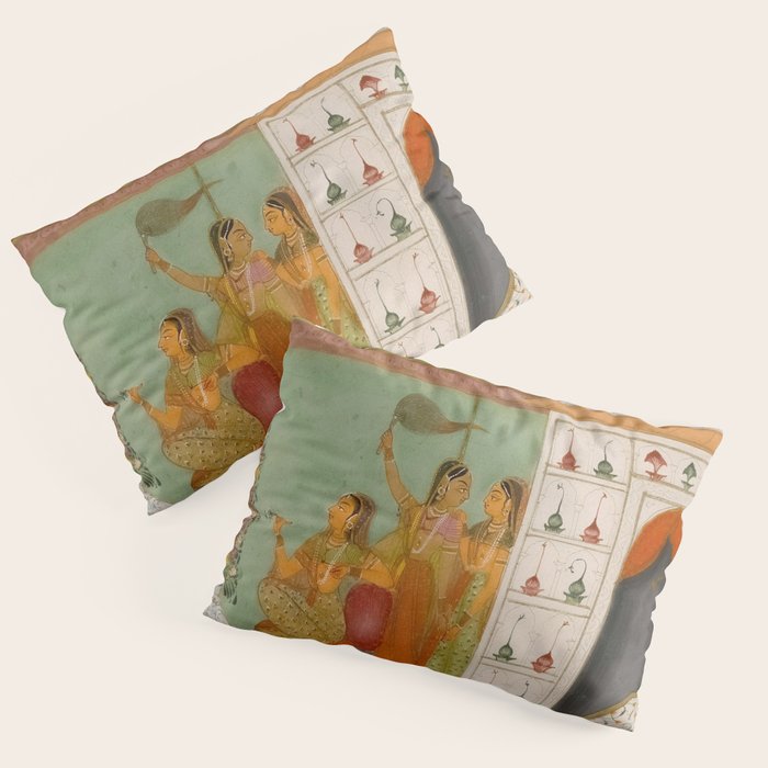 Title Ragini Gunakali, Page from a Jaipur Ragamala Set Place Rajasthan Indian Miniature Painting  Pillow Sham Gallery Image 3
