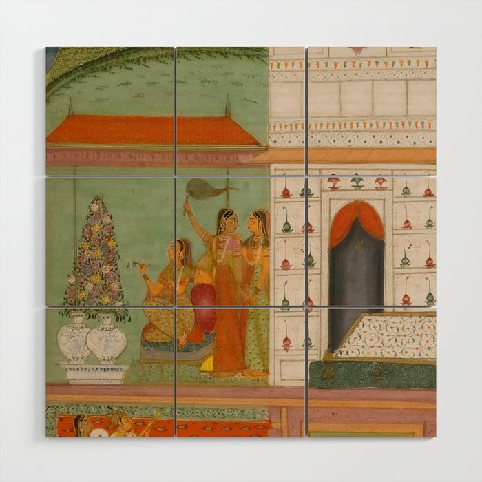 Title Ragini Gunakali, Page from a Jaipur Ragamala Set Place Rajasthan Indian Miniature Painting  Wood Wall Art Gallery Image 1