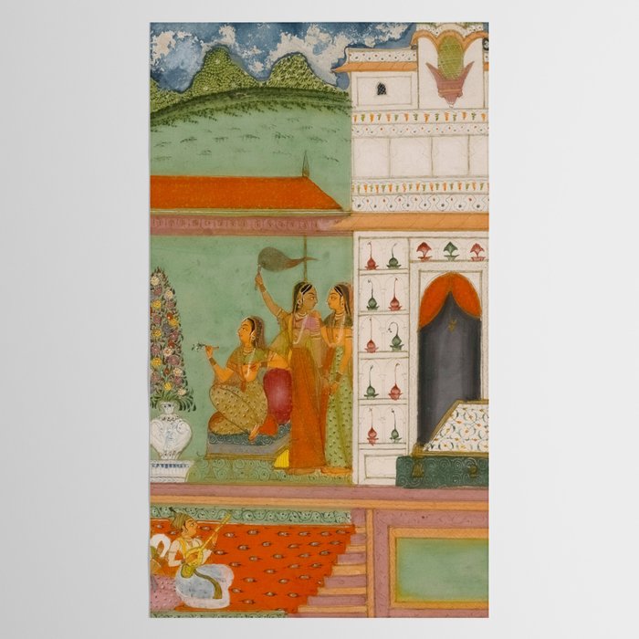 Title Ragini Gunakali, Page from a Jaipur Ragamala Set Place Rajasthan Indian Miniature Painting  Tablecloth Gallery Image 2