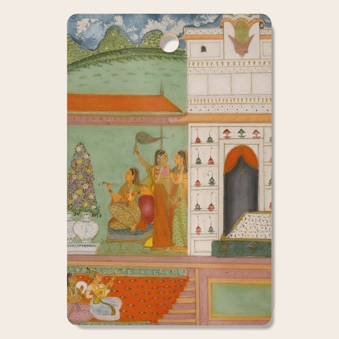 Title Ragini Gunakali, Page from a Jaipur Ragamala Set Place Rajasthan Indian Miniature Painting  Cutting Board Gallery Image 1