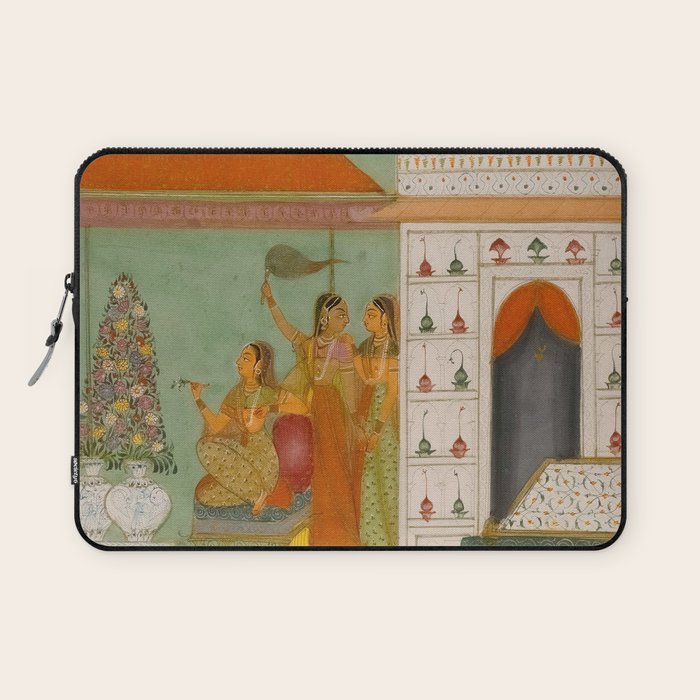 Title Ragini Gunakali, Page from a Jaipur Ragamala Set Place Rajasthan Indian Miniature Painting  Laptop Sleeve Gallery Image 1
