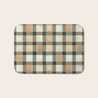 Cozy heirloom Rustic plaid Geometric Gold Navy Bath Mat Gallery Image 1