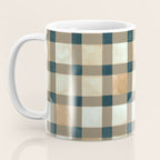 Cozy heirloom Rustic plaid Geometric Gold Navy Coffee Mug Gallery Image 3