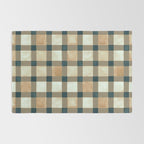 Cozy heirloom Rustic plaid Geometric Gold Navy Rug Gallery Image 2