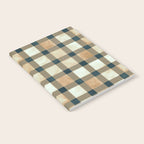 Cozy heirloom Rustic plaid Geometric Gold Navy Notebook Gallery Image 2