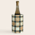 Cozy heirloom Rustic plaid Geometric Gold Navy Wine Chiller Gallery Image 1
