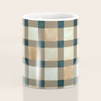 Cozy heirloom Rustic plaid Geometric Gold Navy Coffee Mug Gallery Image 4