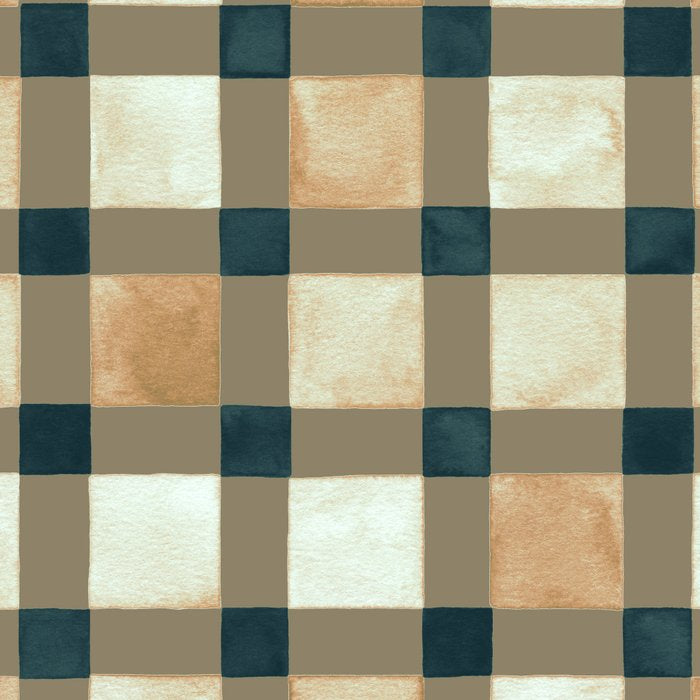 Cozy heirloom Rustic plaid Geometric Gold Navy Coffee Mug Gallery Image 2
