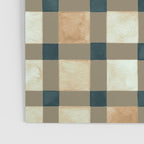 Cozy heirloom Rustic plaid Geometric Gold Navy Poster Gallery Image 3