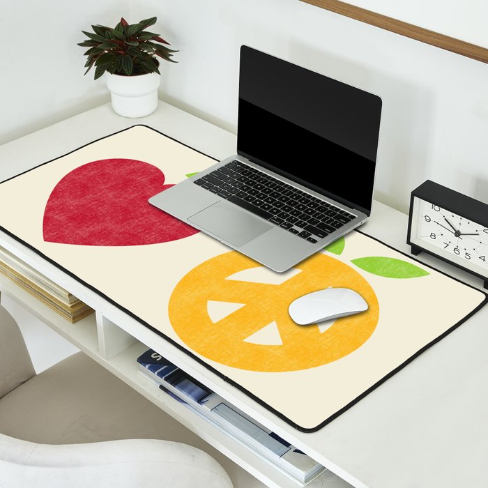 Apple and Orange - Love and Peace Desk Mat Gallery Image 2