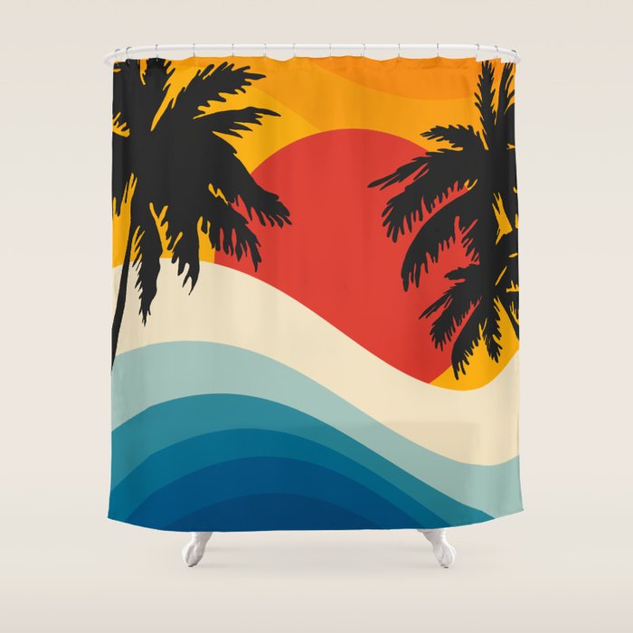 Abstract landscape art #5 Shower Curtain Gallery Image 1