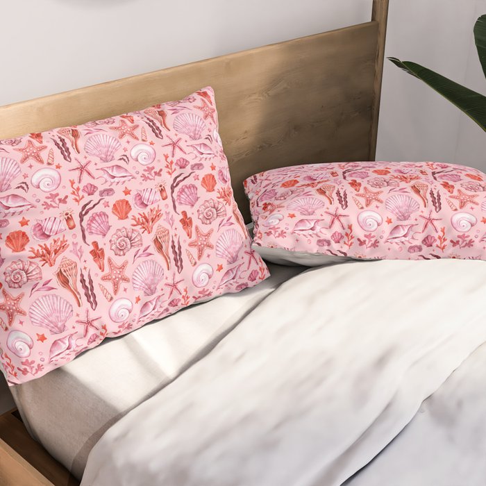 Girly Seashells Party Pillow Sham Gallery Image 2