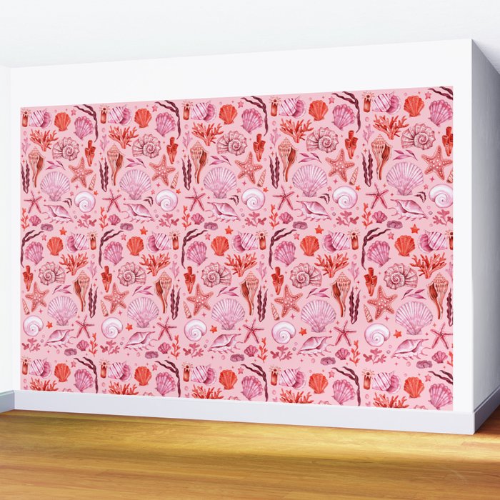 Girly Seashells Party Wall Mural Gallery Image 2