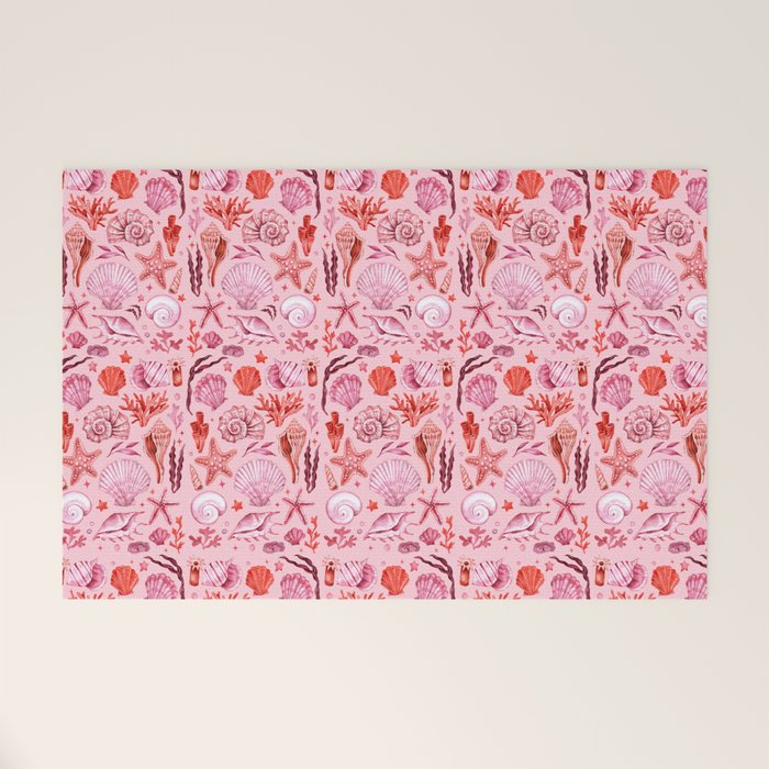 Girly Seashells Party Welcome Mat Gallery Image 1