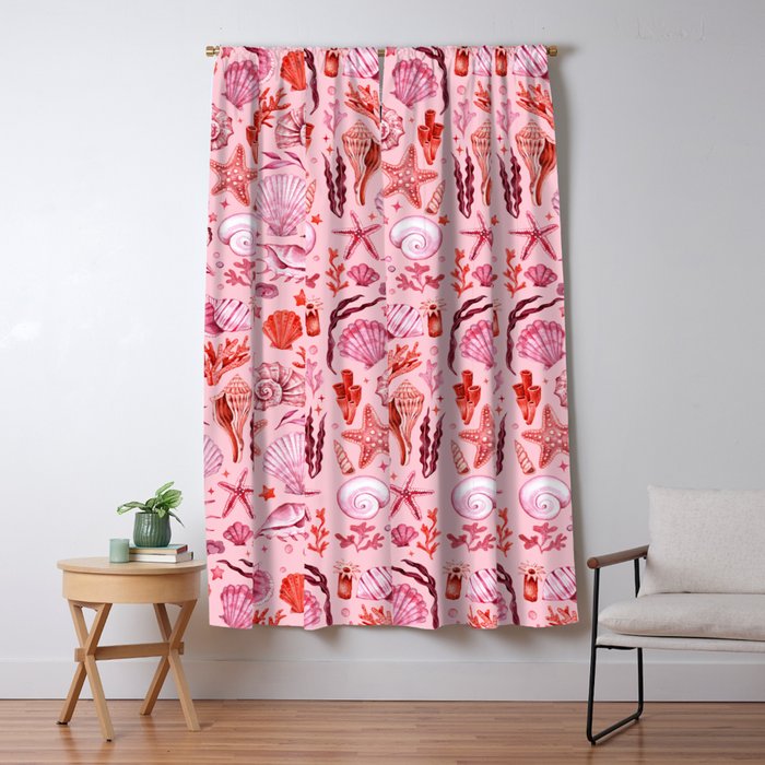 Girly Seashells Party Window Curtain Gallery Image 1