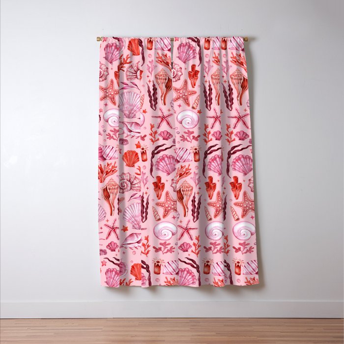 Girly Seashells Party Window Curtain Gallery Image 3