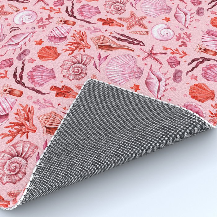 Girly Seashells Party Rug Gallery Image 4
