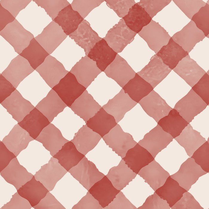 Hand Painted Red Festive Gingham Theme Coffee Mug Gallery Image 2