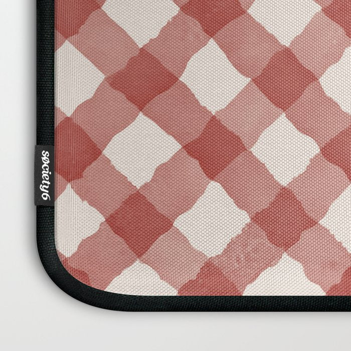 Hand Painted Red Festive Gingham Theme Laptop Sleeve Gallery Image 3