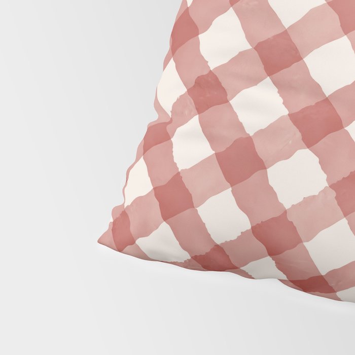 Hand Painted Red Festive Gingham Theme Pillow Sham Gallery Image 4