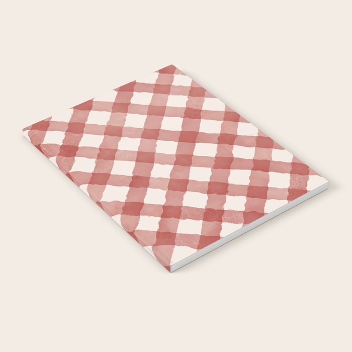 Hand Painted Red Festive Gingham Theme Notebook Gallery Image 1