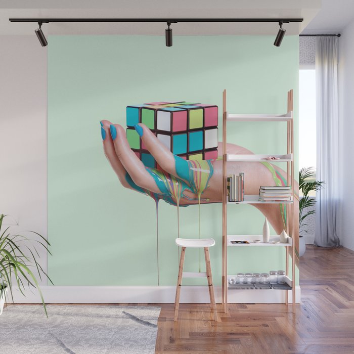 MELTING RUBIKS CUBE Wall Mural Gallery Image 1