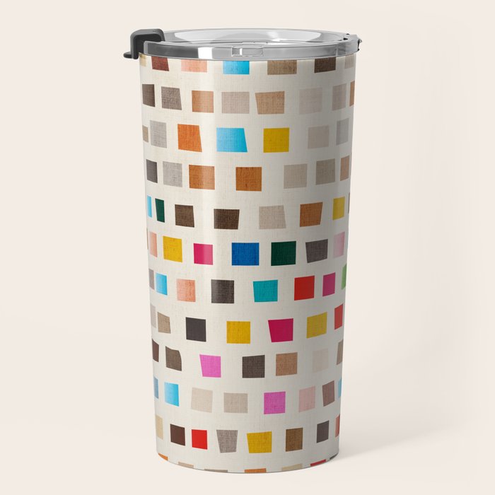 Colorful Mosaic Tiles Modern Artwork Travel Mug Gallery Image 3