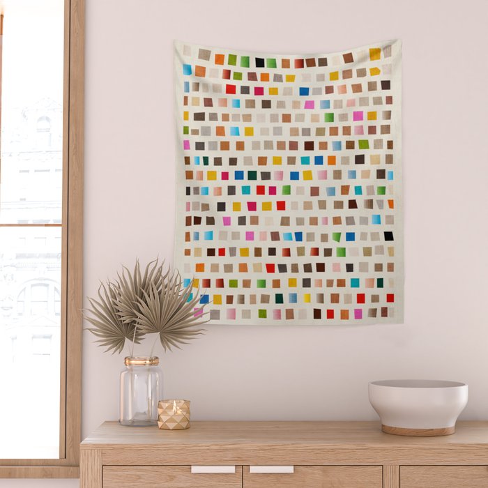 Colorful Mosaic Tiles Modern Artwork Wall Tapestry Gallery Image 2
