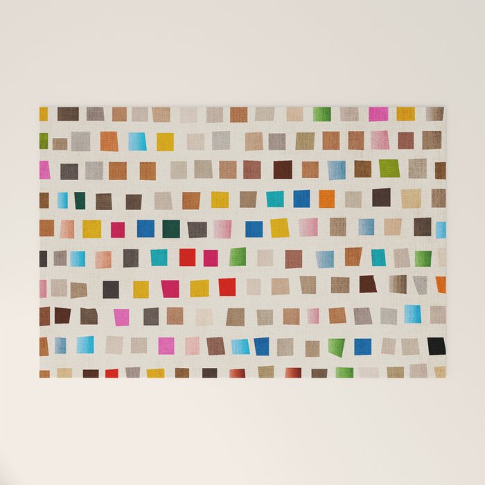 Colorful Mosaic Tiles Modern Artwork Welcome Mat Gallery Image 1