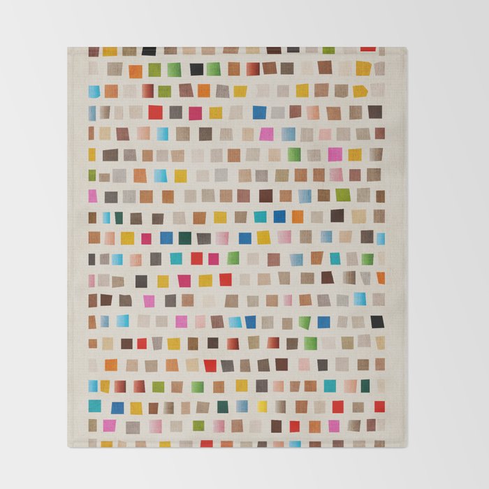 Colorful Mosaic Tiles Modern Artwork Throw Blanket Gallery Image 2