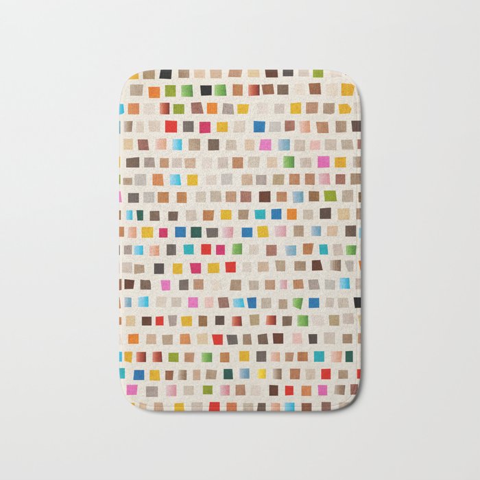 Colorful Mosaic Tiles Modern Artwork Bath Mat Gallery Image 1