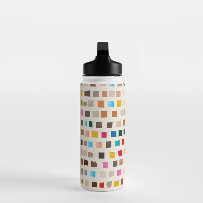 Colorful Mosaic Tiles Modern Artwork Water Bottle Gallery Image 3