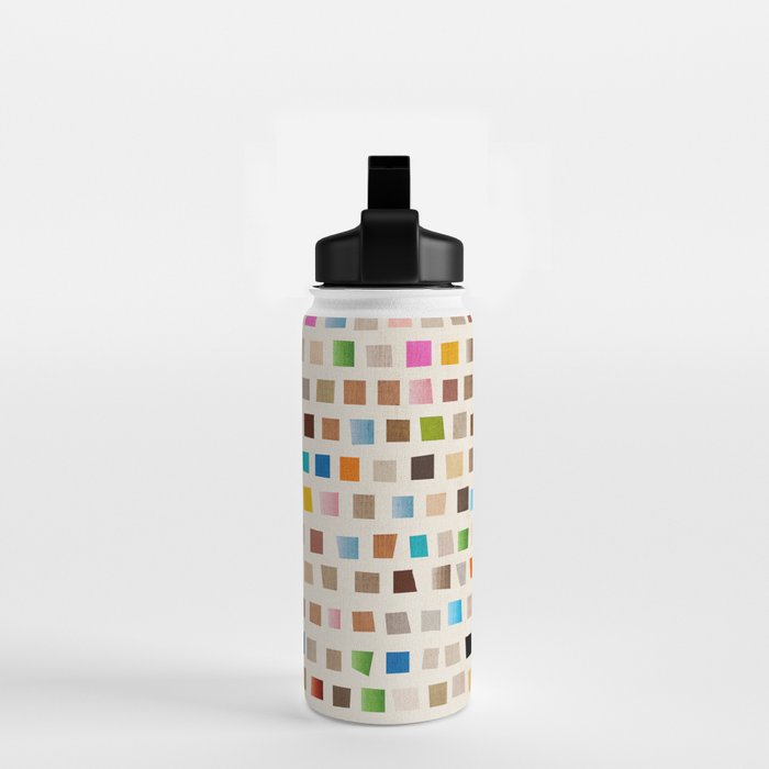 Colorful Mosaic Tiles Modern Artwork Water Bottle Gallery Image 2