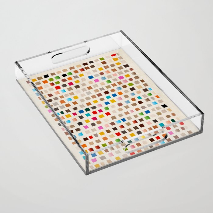 Colorful Mosaic Tiles Modern Artwork Acrylic Tray Gallery Image 1