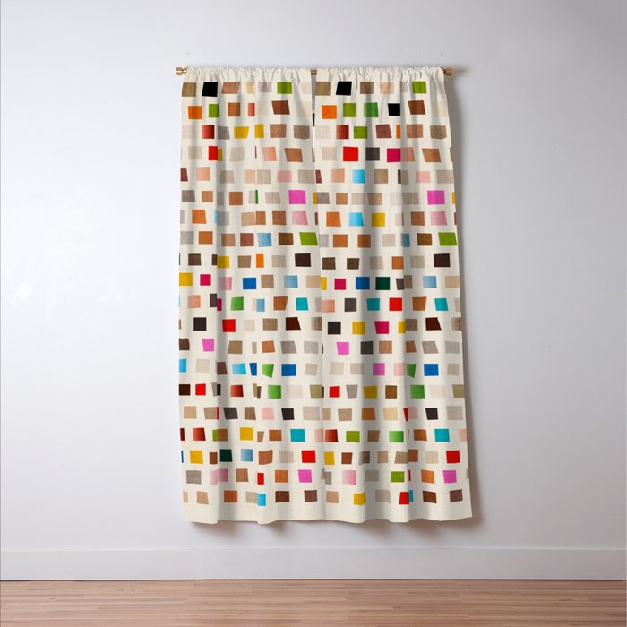Colorful Mosaic Tiles Modern Artwork Window Curtain Gallery Image 3
