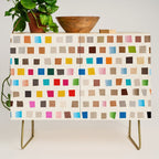 Colorful Mosaic Tiles Modern Artwork Credenza Gallery Image 1