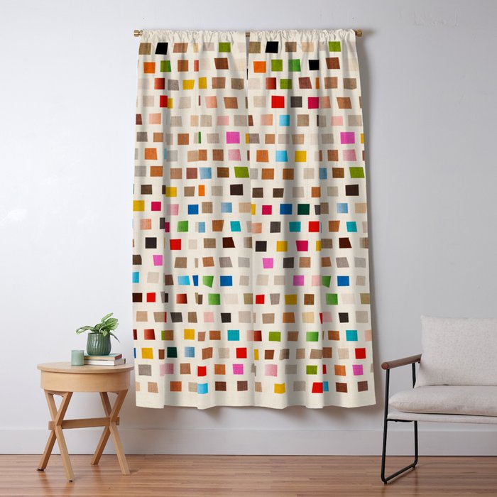 Colorful Mosaic Tiles Modern Artwork Window Curtain Gallery Image 5