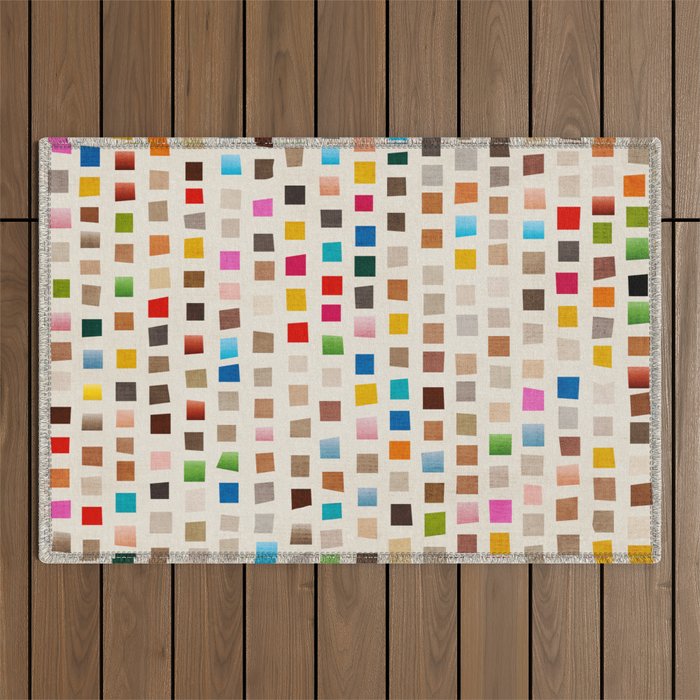 Colorful Mosaic Tiles Modern Artwork Outdoor Rug Gallery Image 1
