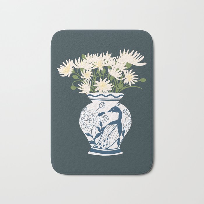 Vase no. 6 with Peacock  Bath Mat Gallery Image 1