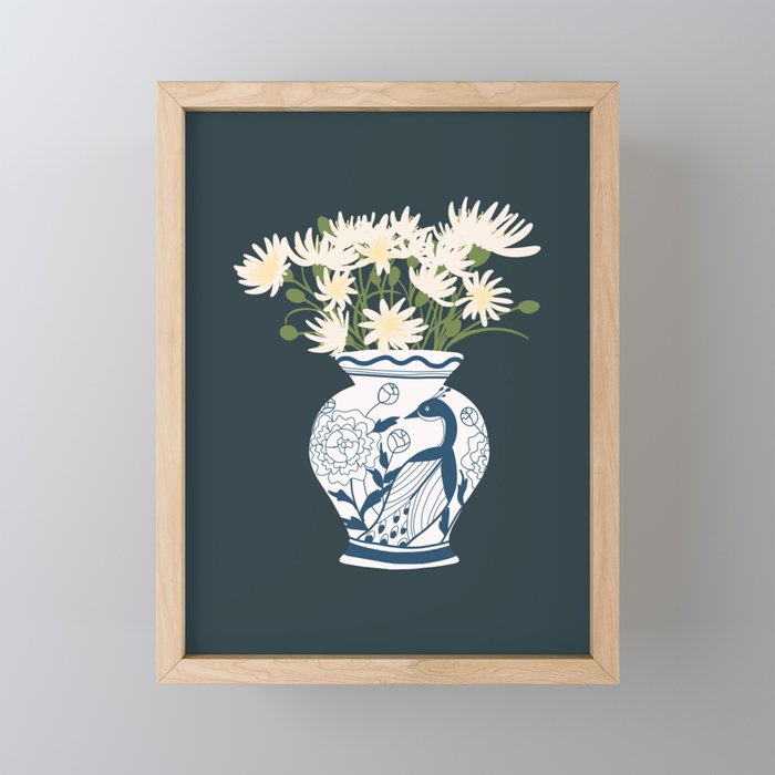 Vase no. 6 with Peacock  Mini Art Print Gallery Image 1
