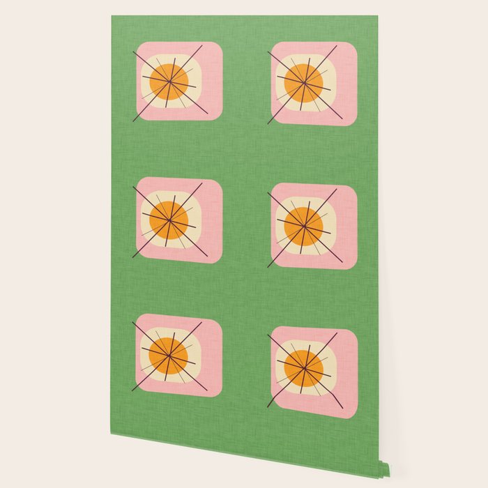 Flower Eggs Green-Pink Wallpaper Gallery Image 2