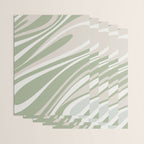 Fluid Vibes Retro Aesthetic Swirl Abstract Pattern Sage Green Cream Beige Wrapping Paper Gallery Image 3