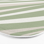 Fluid Vibes Retro Aesthetic Swirl Abstract Pattern Sage Green Cream Beige Bath Mat Gallery Image 3