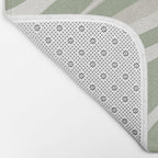 Fluid Vibes Retro Aesthetic Swirl Abstract Pattern Sage Green Cream Beige Bath Mat Gallery Image 2