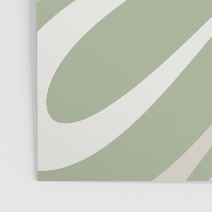 Fluid Vibes Retro Aesthetic Swirl Abstract Pattern Sage Green Cream Beige Poster Gallery Image 3