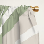 Fluid Vibes Retro Aesthetic Swirl Abstract Pattern Sage Green Cream Beige Window Curtain Gallery Image 2