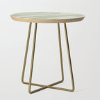 Fluid Vibes Retro Aesthetic Swirl Abstract Pattern Sage Green Cream Beige Side Table Gallery Image 1