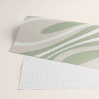 Fluid Vibes Retro Aesthetic Swirl Abstract Pattern Sage Green Cream Beige Wrapping Paper Gallery Image 2