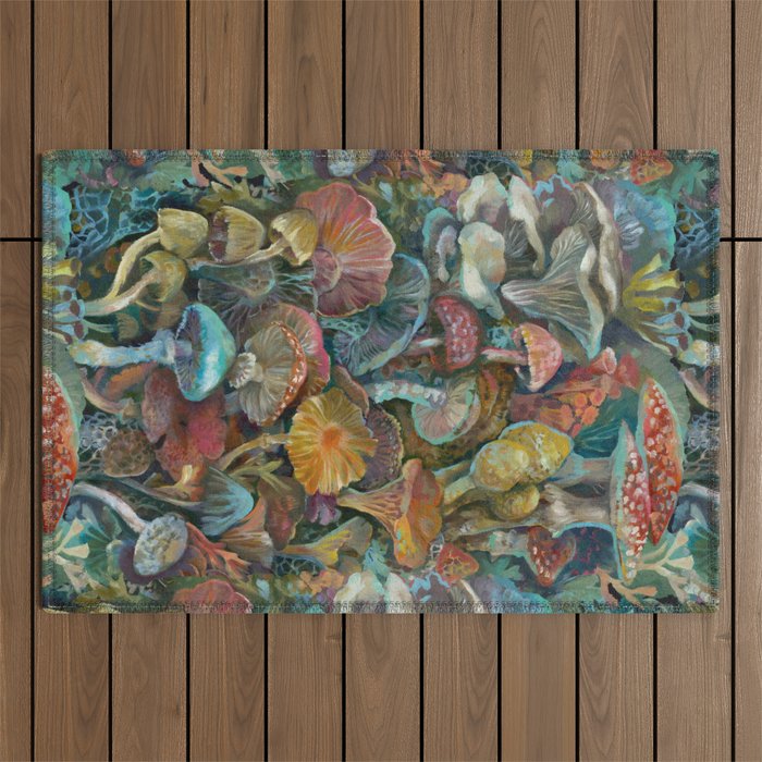 Magic Mushroom Garden Outdoor Rug Gallery Image 1