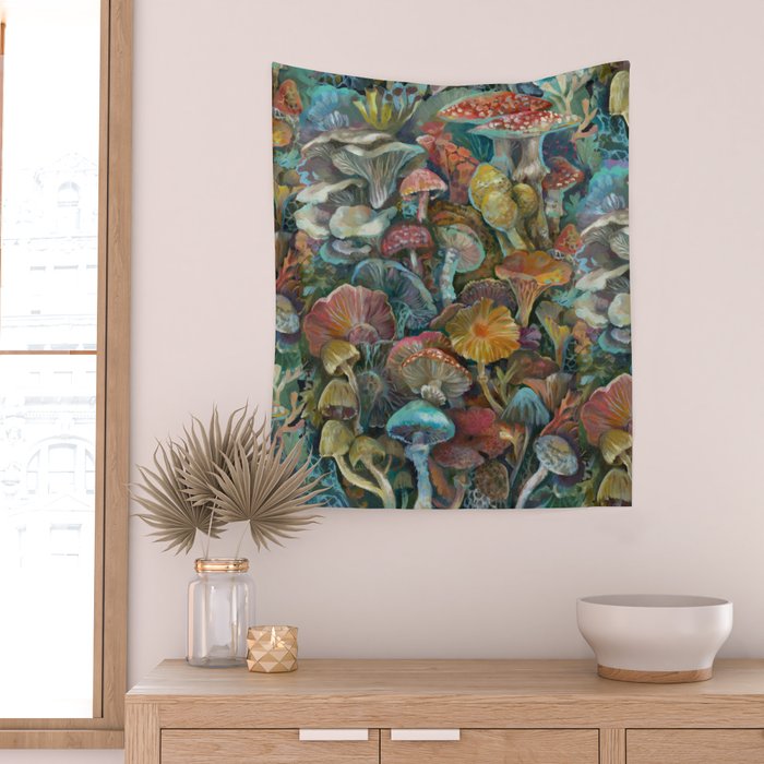 Magic Mushroom Garden Wall Tapestry Gallery Image 2